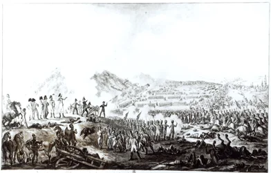 De slag bij Talavera de la Reina tussen de Anglo-Spaanse en de Franse legers, 28 juli 1809